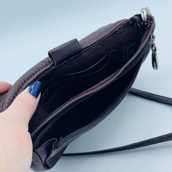 Vintage LIBAIRE of California Brown Leather Crossbody Purse Made in USA Handbag - Picture 12 of 12